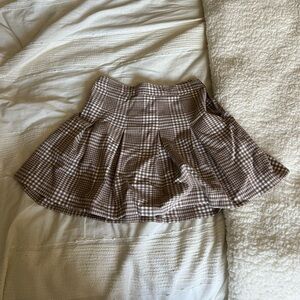 👁️‍🗨️8$sale👁️‍🗨️ Hollister Checkered Skater Skirt in Brown